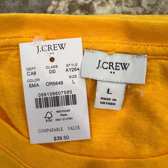 NWT J. Crew Sweet Marigold Slub Cotton-Blend Rolled Short-Sleeve Tee - Picture 6 of 9
